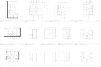 bedroom, kitchen , living room , dinning floor plan and interior elevations