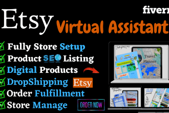 do etsy store setup, SEO listing, products listing