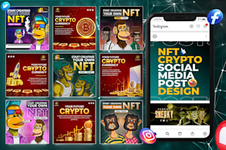 design nft, crypto posts banners for social media