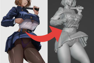 model anime or cartoon figures to 3d print