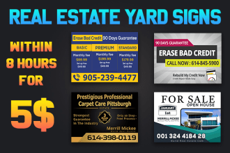 design yard signs and rollup banner