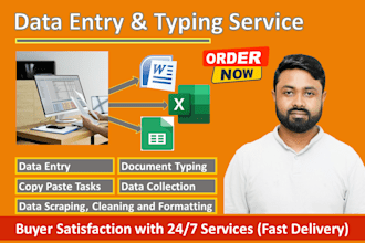 do data entry, typing, data collection, copy paste,