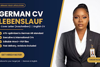 update your german CV lebenslauf, executive resume, english CV, and cover letter