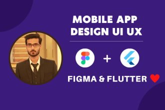 design app UI UX in figma and flutter in 24hrs