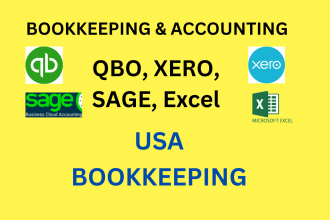 do USA bookkeeping in quickbooks, xero, sage 50 cloud accounting, reconciliation
