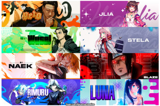 design awesome anime youtube,twitch, twitter,discord banner