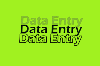 do data entry, vlookup, data cleaning, formatting, merging, urgent data entry
