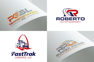 do transport logistics haulage trucking and business logo design