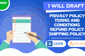 write unique terms and conditions, privacy policy for your website or store