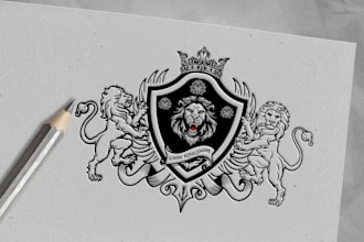 design luxury heraldic coat of arms family crests logo
