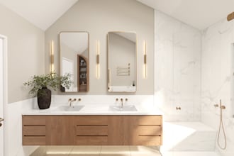 make a realistic 3d rendering for your bathroom