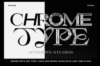 do custom 3d text design, molten and chrome effects