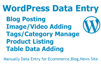 do wordpress posting, data entry manually