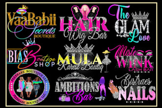do create  lips, nails, beauty salon and boutique logo