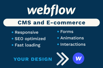 create a modern webflow cms website or ecommerce