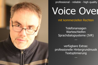 record a german high quality IVR or voicemail telephone greeting