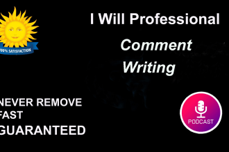 promote podcast and write professional comment on itunes
