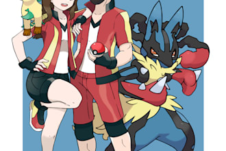 draw you as a pokemon trainer oc with your favorite pokemon team
