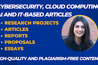 write machine learning, cyber security, and digital forensic articles and blogs