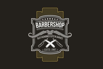 make outstanding barber shop logo
