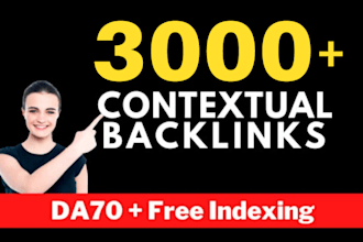 3000 highquality contextual SEO dofollow backlinks whitehat linkbuilding service