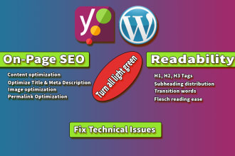 do wordpress on page SEO and readability green