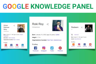 create a google knowledge panel or graph for any category