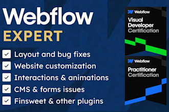 be your webflow expert for bug fixes, customization