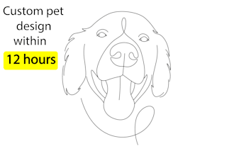 draw continuous line art illustration  from your dog cat animal pet in 24 hours