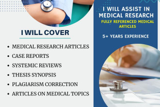 write  research medical articles and health blogs as a doctor
