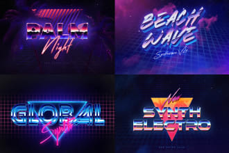 make an 80s style retro text logo