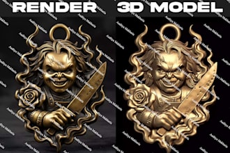create a 3d potrait face for any jewelery design