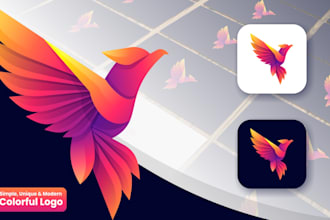 make an unique design colorful and gradient logo