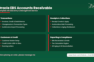 manage your accounts receivable in oracle erp, quickbooks or xero
