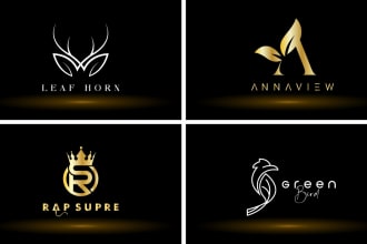 luxury minimalist monogram or initial letter logo design