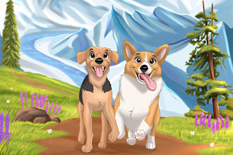 draw pet portrait with disney style