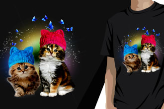 do cat and dog t shirt design