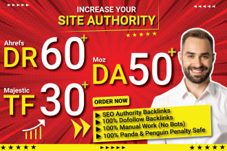 increase domain rating ahrefs da DR tf by high authority white hat seo backlinks
