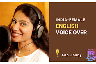 do professional indian english voiceover in 10 hours
