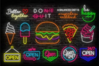 make stunning neon sign neon logo neon design in 3d