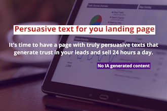 write a persuasive text for your landing page or website
