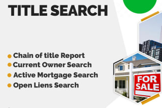 provide real estate property searches, title search, title chain and lien report