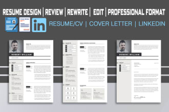 design and write resume, rewrite, review, edit