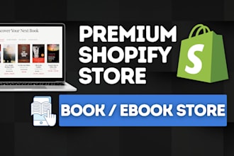 create book or ebook shopify store , shopify website design with premium theme