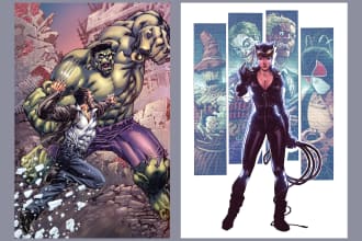 create a great comic book cover or pin up for you