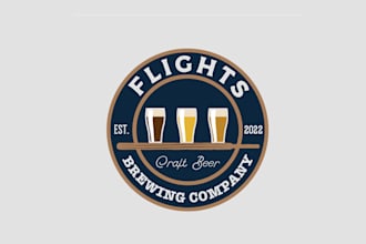 design a modern but fun logo for craft beer brewery