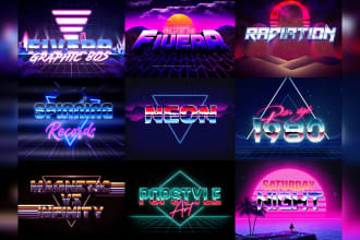 design a digital 80s style neon text logo effects of darksynth