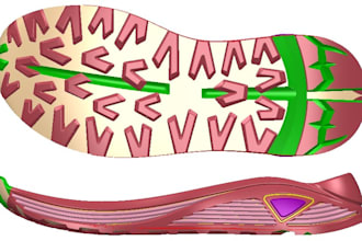 create 3d and 2d shoe sole,outsole and insole design for you