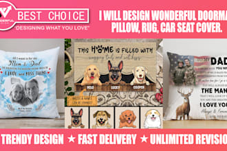 design wonderful pillow, doormat, rug, car seat cover