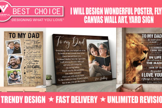 design wonderful poster, flyer canvas wall art, yard design